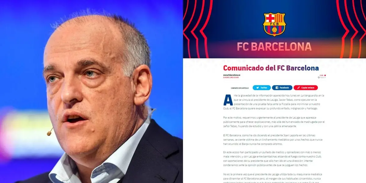 El Barça lanzó un comunicado durísimo contra el presidente de LaLiga