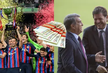 El Barcelona festejó hoy el campeonato obtenido en el Camp Nou y levantó el trofeo. Mientras, cerraban el acuerdo por un refuerzo