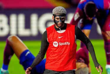 El defensor charrúa se entrena con una máscara y jugará con la misma en el partido ante el Girona, pero este jugador está sano y no va a entrenar siquiera 