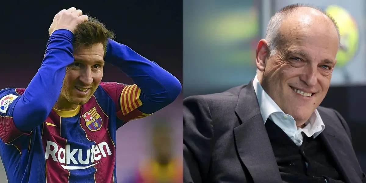 El presidente de LaLiga habló en rueda de prensa y dio a entender que el regreso de Messi al Barça podría no ser una realidad