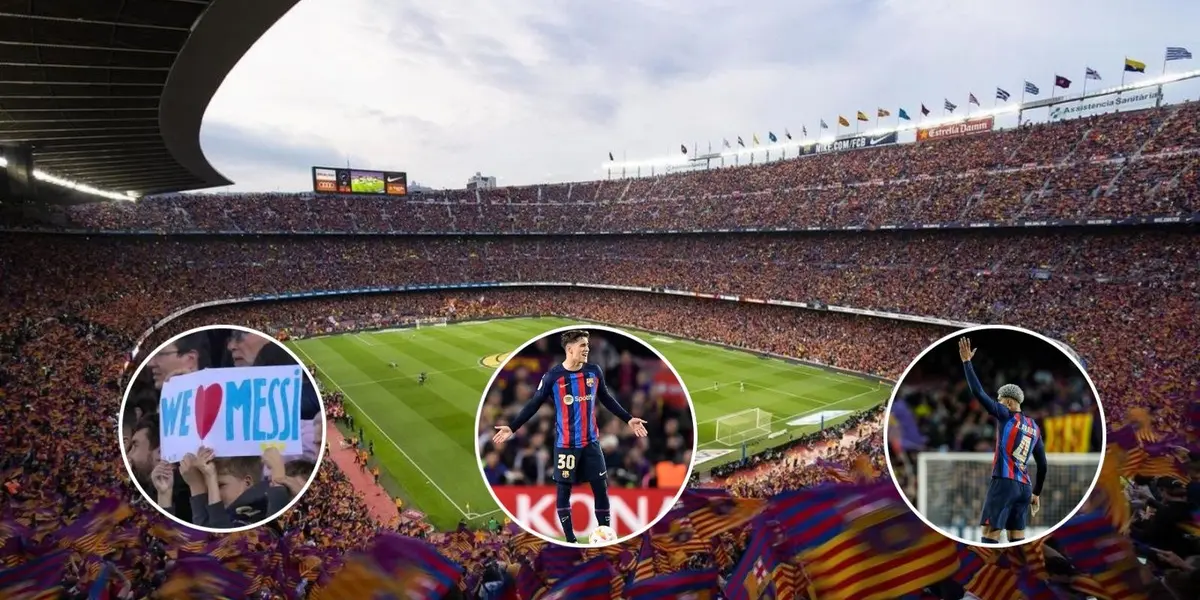 El público del Camp Nou volvió a reclamar a Lionel Messi y ratificó su apoyo al chico Gavi