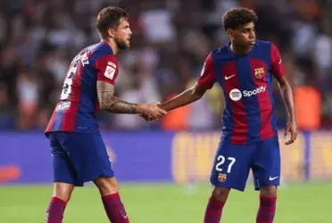 El zaguero del Barça elogió mucho a los jóvenes de la cantera que están irrumpiendo en el primer equipo, pero se rindió ante Lamine 