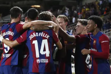 Los jugadores del Barça celebrando un gol
