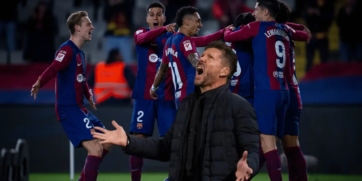 El Barça está ganándole al Atleti al término de los primeros 45 minutos y la reacción del Cholo al gol de Joao es invaluable 