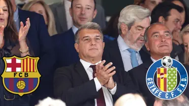 El presidente del Barça no pierde el tiempo y mira con quien miró el encuentro ante Getafe