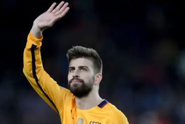 Gerard Piqué en un partido con el Barça