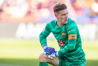 Ter Stegen en un partido con el Barça